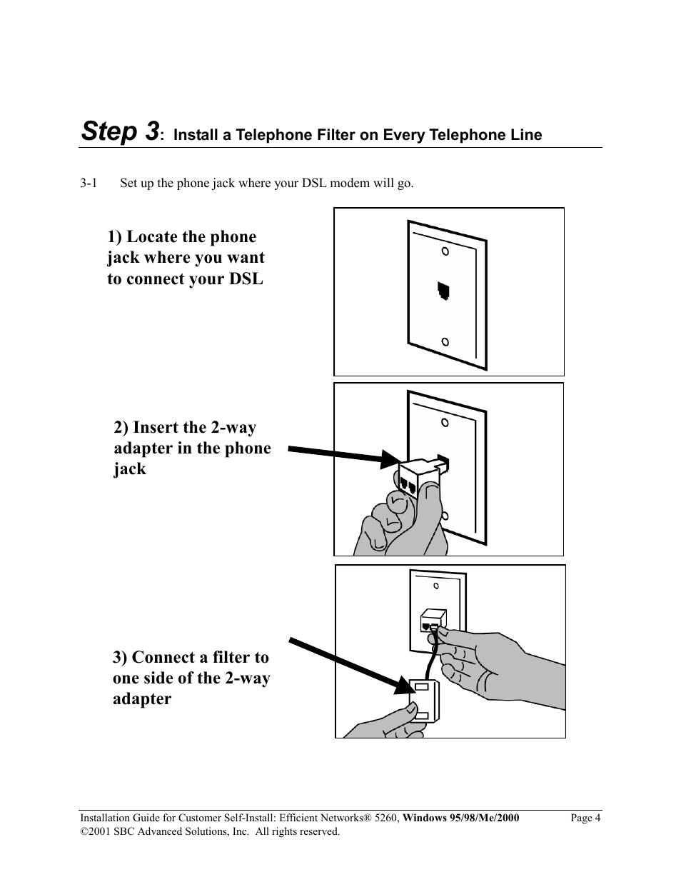 Step 3 | SBC comm Windows 95/98/Me/2000 52609x02 User Manual | Page 5 / 27