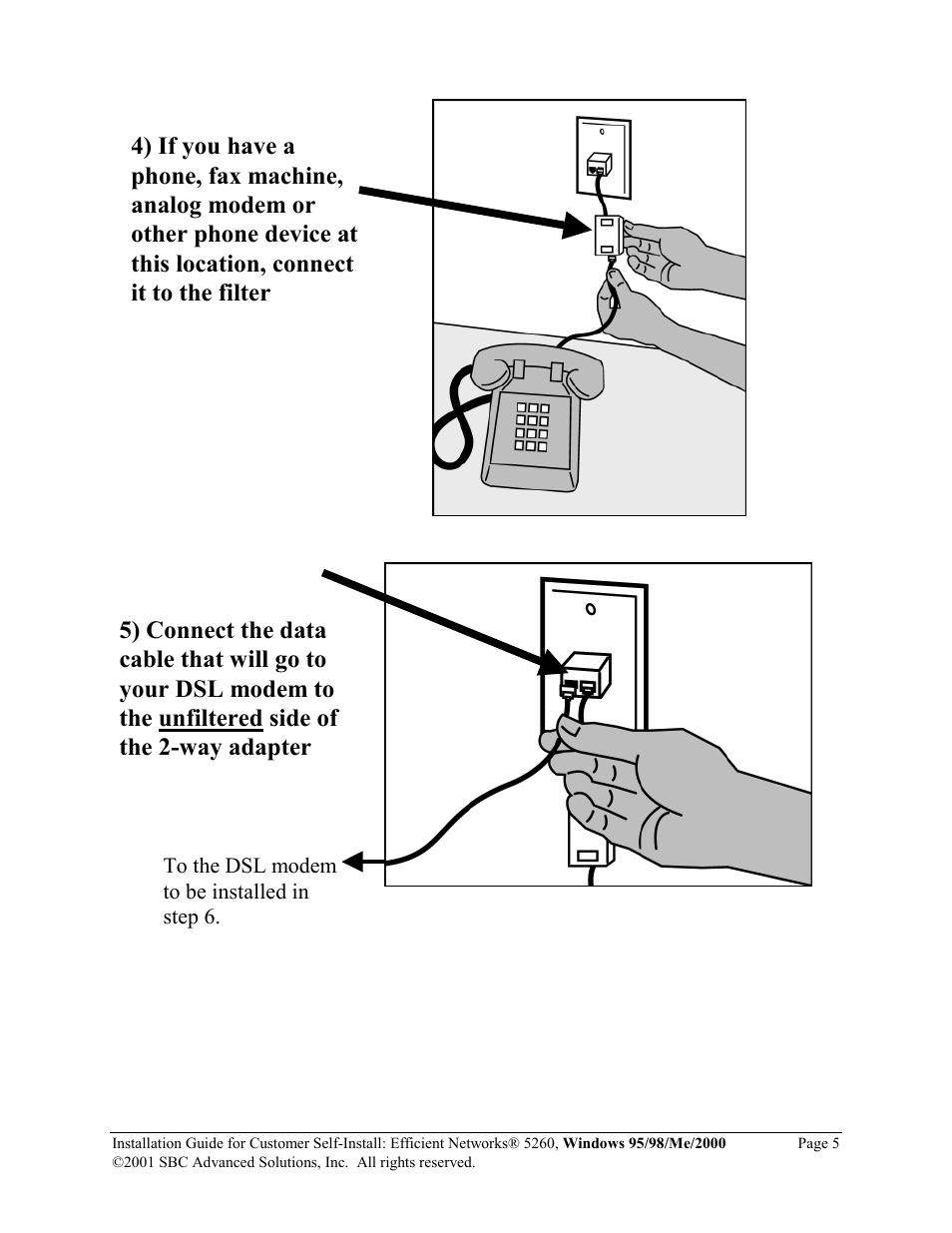 SBC comm Windows 95/98/Me/2000 52609x02 User Manual | Page 6 / 27