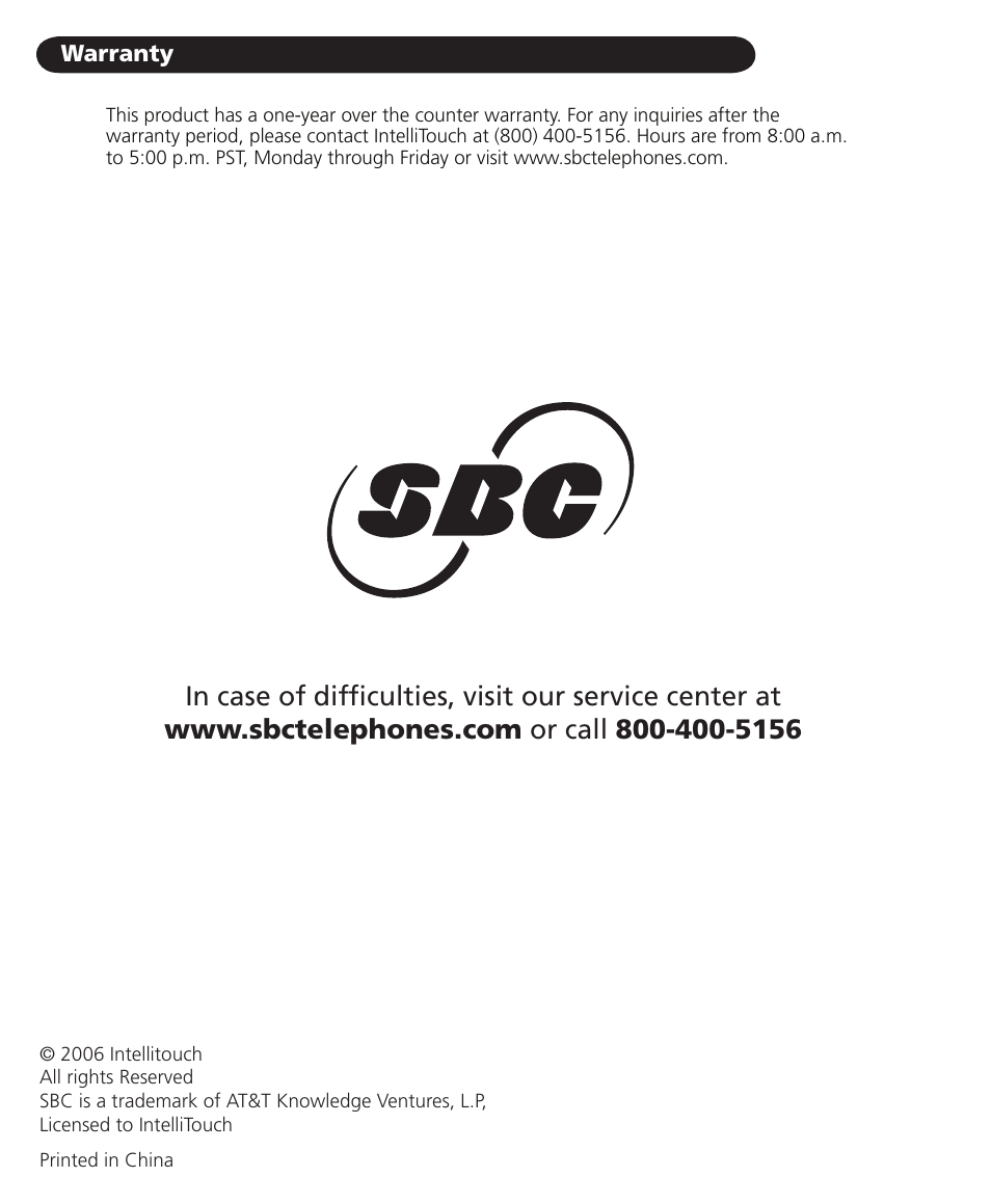 SBC comm SBC-116 User Manual | Page 20 / 20