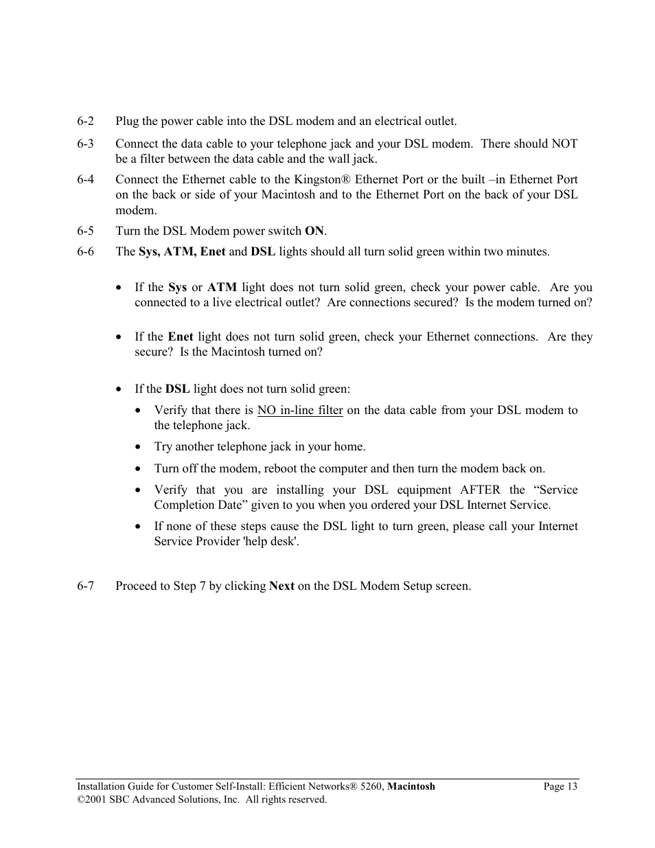 SBC comm Efficient Networks 5260 5260MC02A User Manual | Page 14 / 30