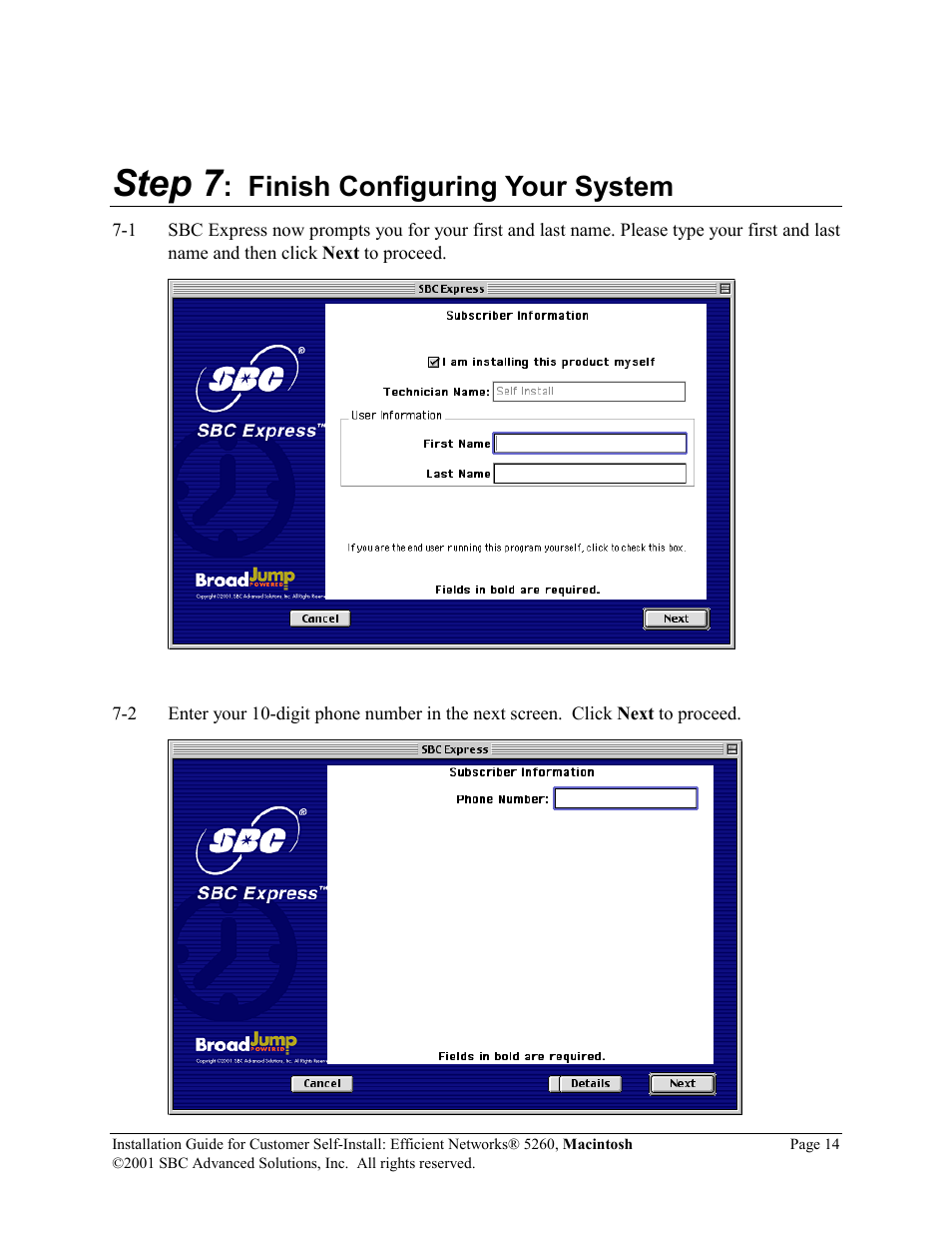 Step 7, Finish configuring your system | SBC comm Efficient Networks 5260 5260MC02A User Manual | Page 15 / 30