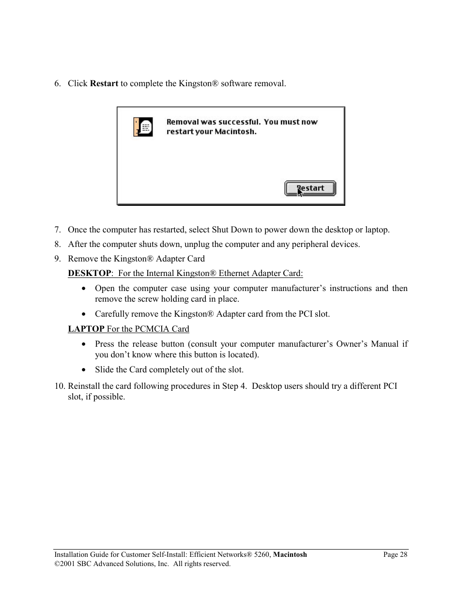 SBC comm Efficient Networks 5260 5260MC02A User Manual | Page 29 / 30