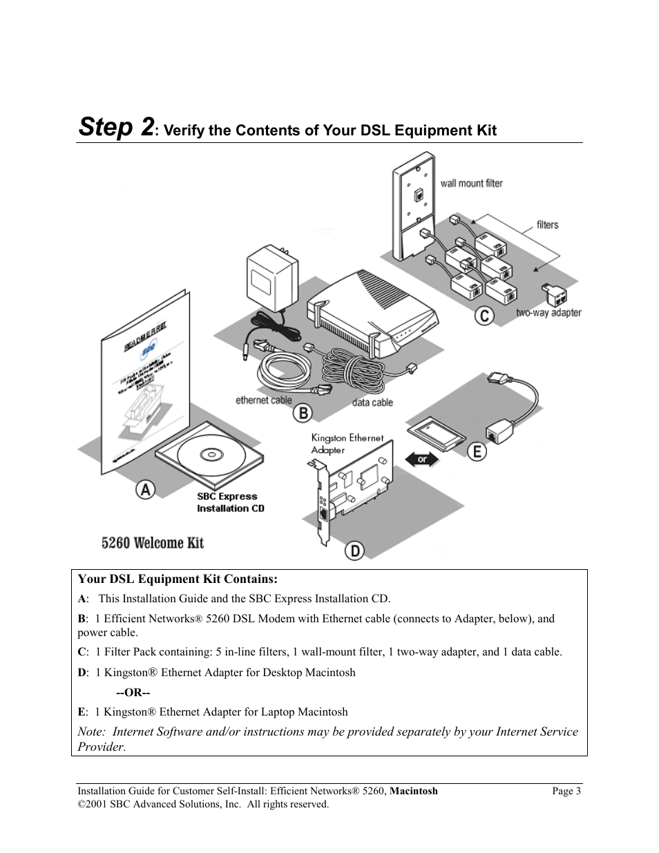 Step 2 | SBC comm Efficient Networks 5260 5260MC02A User Manual | Page 4 / 30