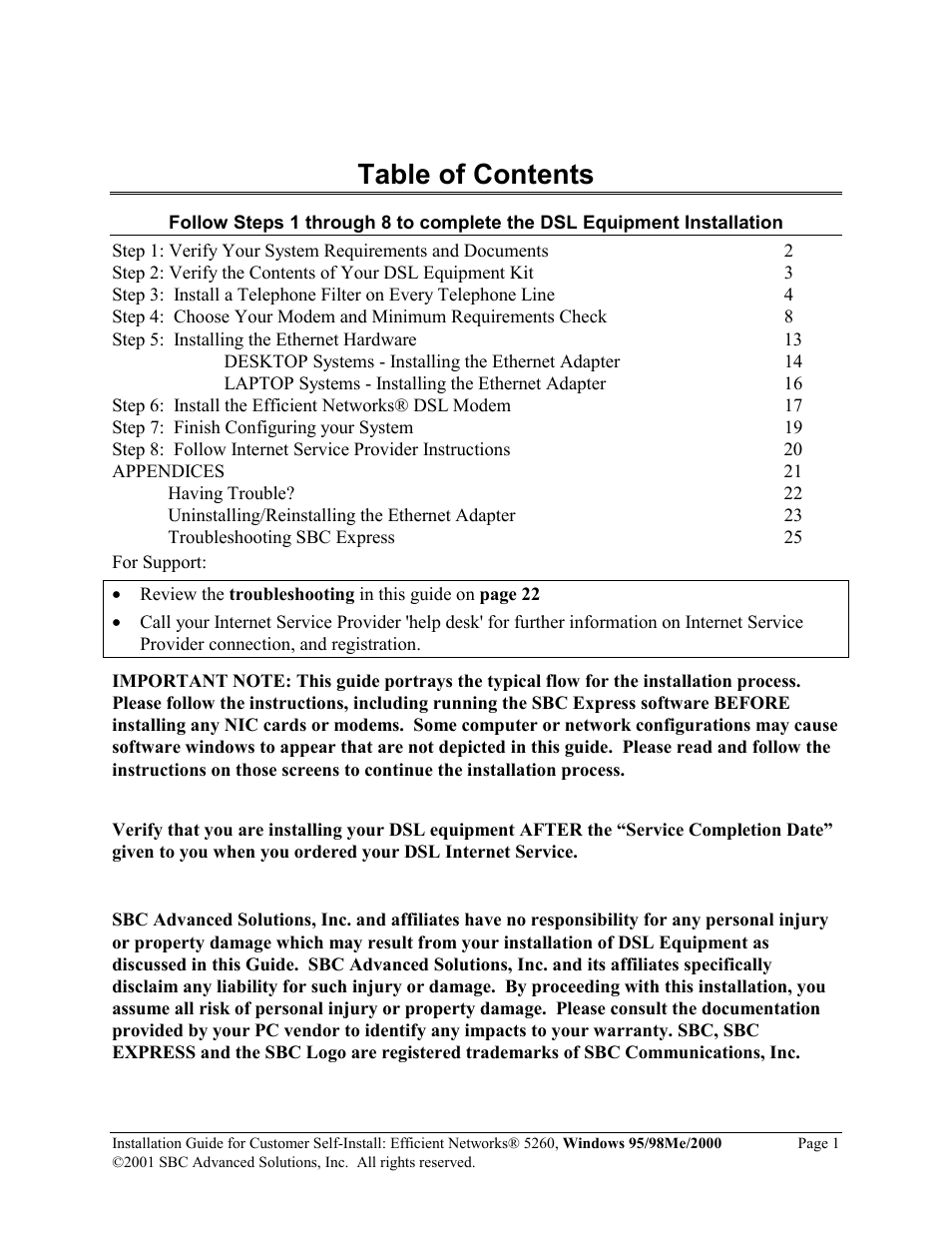 SBC comm 52609X02 User Manual | Page 2 / 28