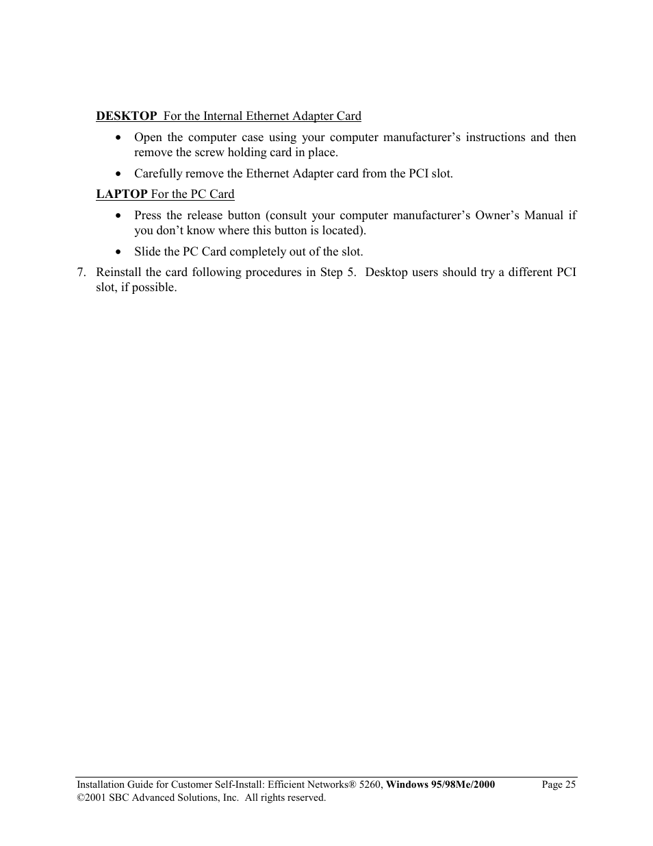 SBC comm 52609X02 User Manual | Page 26 / 28