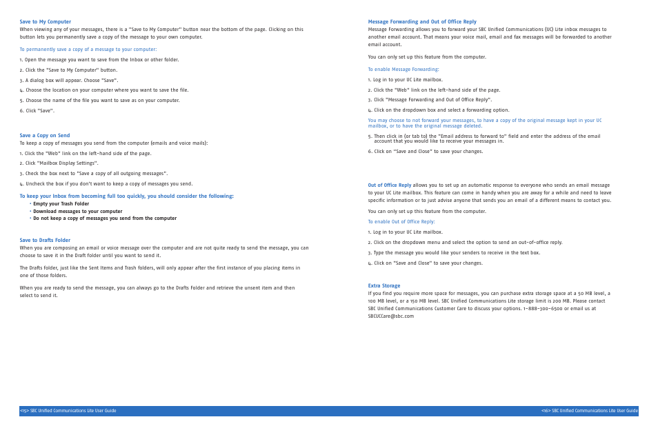 SBC comm UNIFIED SGC00116-1 User Manual | Page 10 / 14