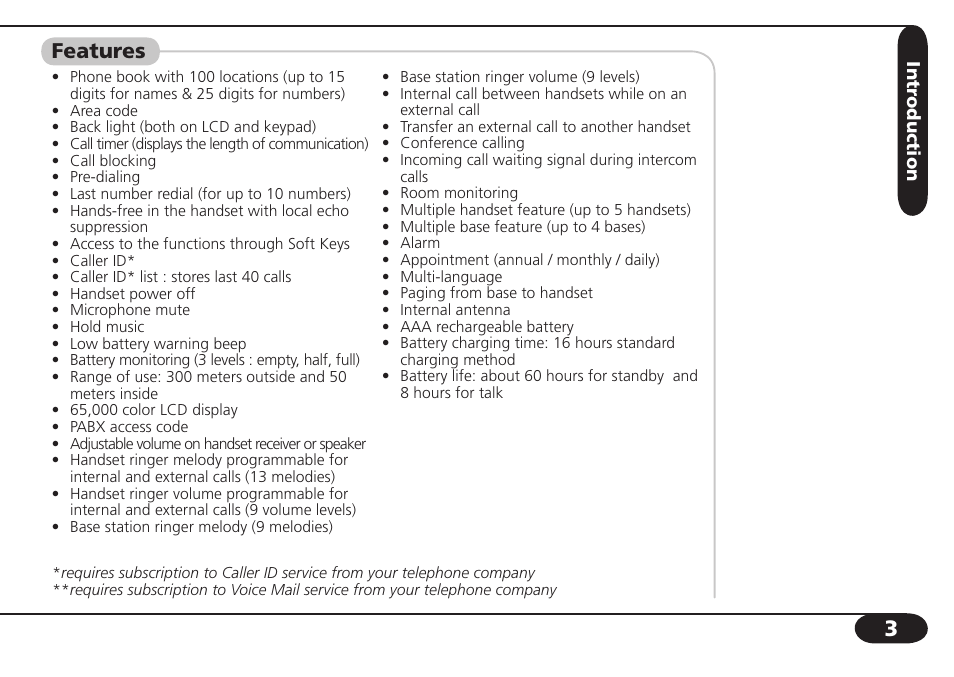 Features | SBC comm SBC-6020 User Manual | Page 4 / 47