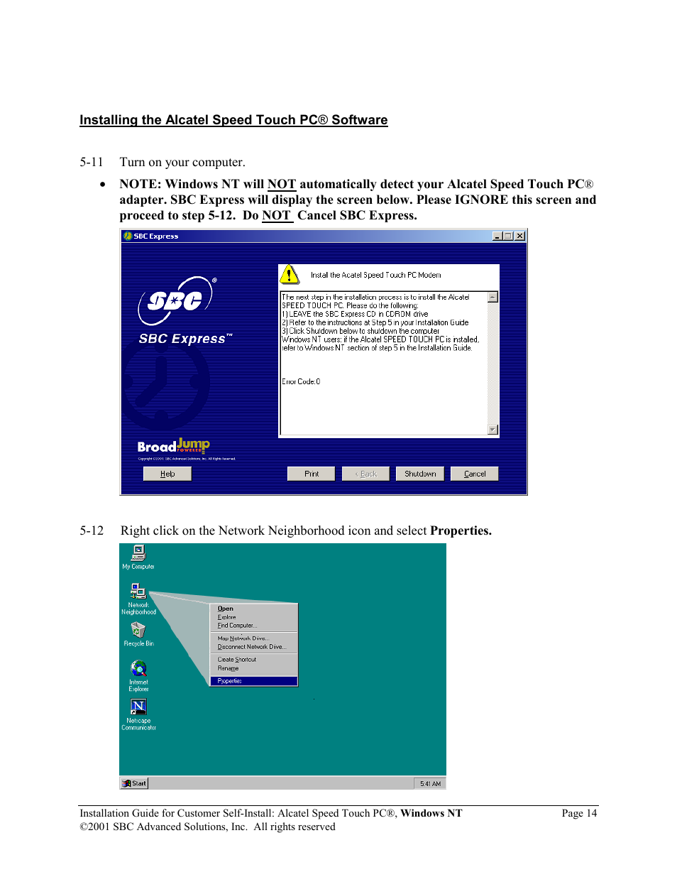 SBC comm Alcatel Speed Touch PC AlcatelPCNT02A User Manual | Page 15 / 33