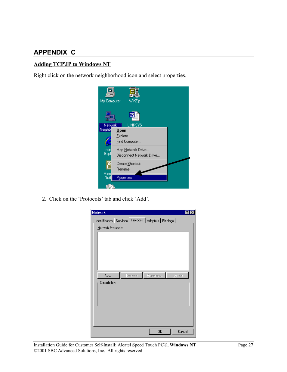 SBC comm Alcatel Speed Touch PC AlcatelPCNT02A User Manual | Page 28 / 33