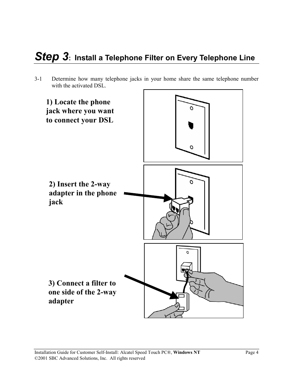 Step 3 | SBC comm Alcatel Speed Touch PC AlcatelPCNT02A User Manual | Page 5 / 33