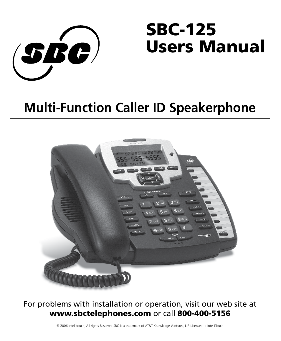 SBC comm SBC-125 User Manual | 20 pages