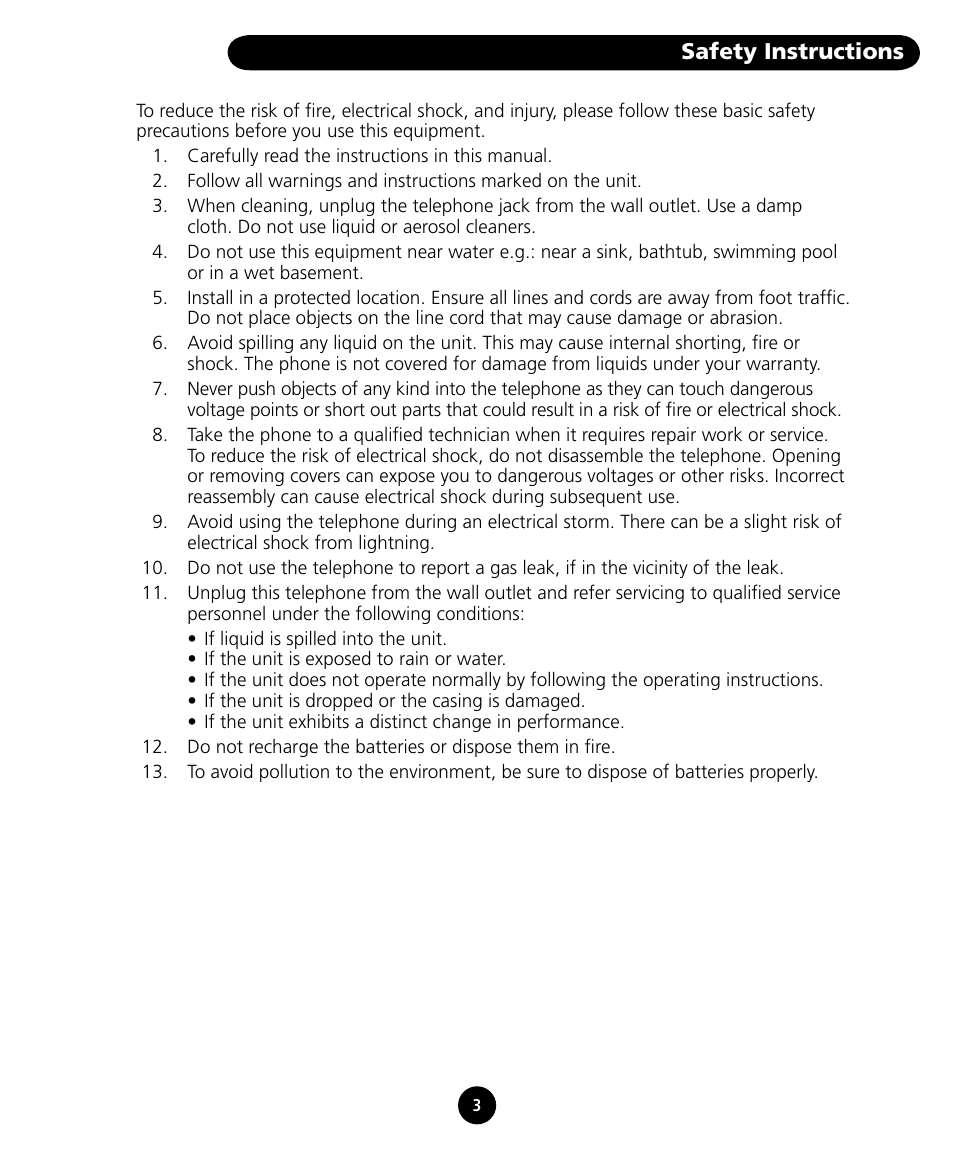 Safety instructions | SBC comm SBC-125 User Manual | Page 5 / 20