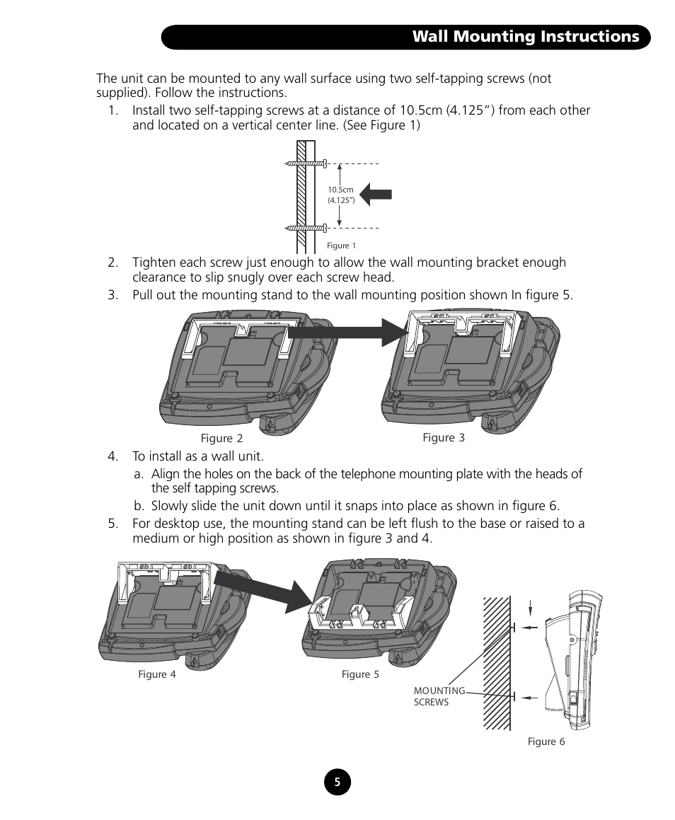Wall mounting instructions | SBC comm SBC-125 User Manual | Page 7 / 20