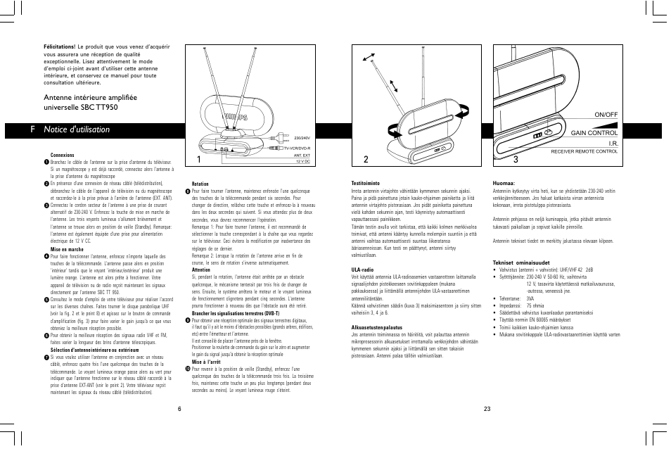 Fnotice d'utilisation | Philips SBC TT950 User Manual | Page 3 / 13