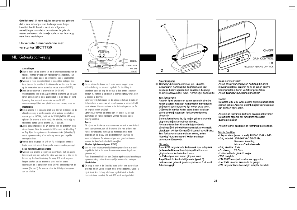 Gebruiksaanwijzing | Philips SBC TT950 User Manual | Page 4 / 13