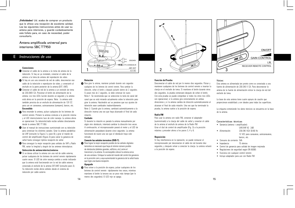 Instrucciones de uso | Philips SBC TT950 User Manual | Page 7 / 13