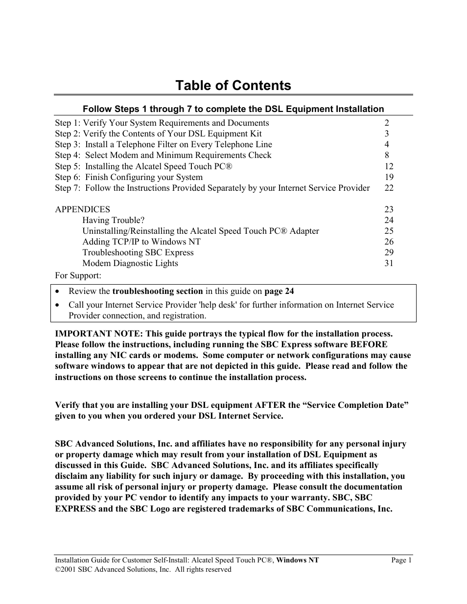SBC comm PCNT02 User Manual | Page 2 / 32