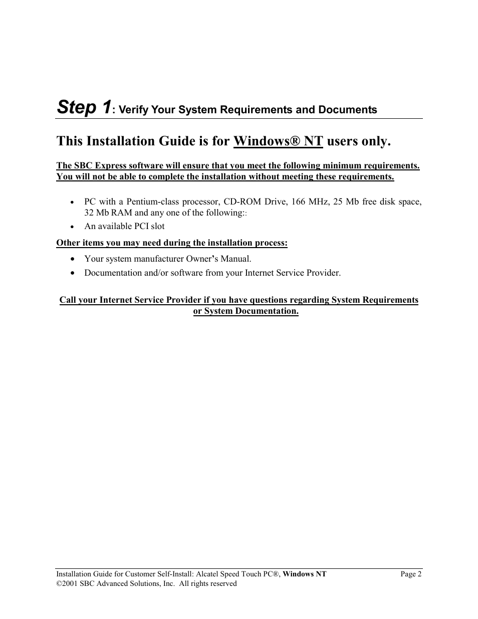 Step 1 | SBC comm PCNT02 User Manual | Page 3 / 32