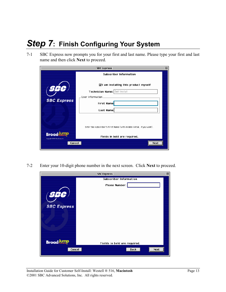 Step 7, Finish configuring your system | SBC comm 516 User Manual | Page 14 / 28