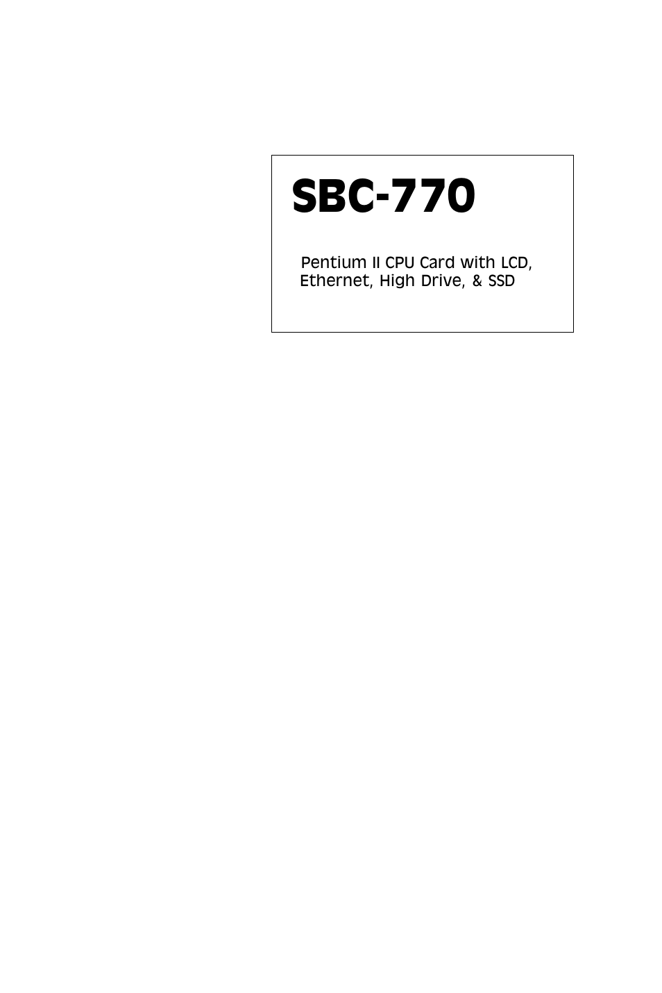 SBC comm AMD SBC-770 User Manual | 111 pages