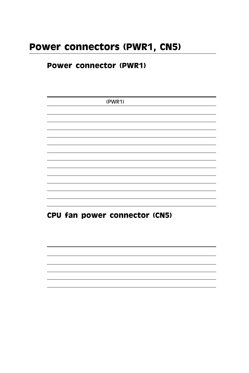 Power connectors (pwr1, cn5), Power connector (pwr1), Cpu fan power connector (cn5) | SBC comm AMD SBC-770 User Manual | Page 38 / 111