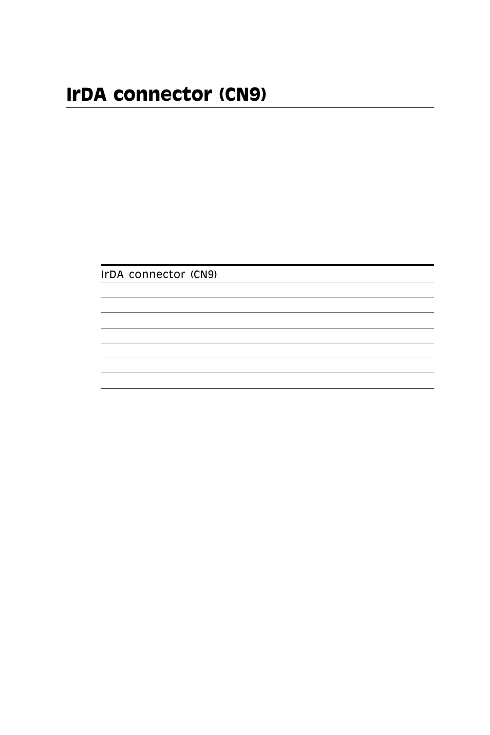 Irda connector (cn9) | SBC comm AMD SBC-770 User Manual | Page 43 / 111