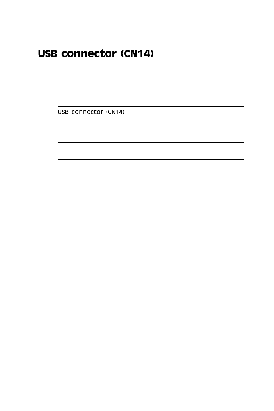 Usb connector (cn14) | SBC comm AMD SBC-770 User Manual | Page 47 / 111
