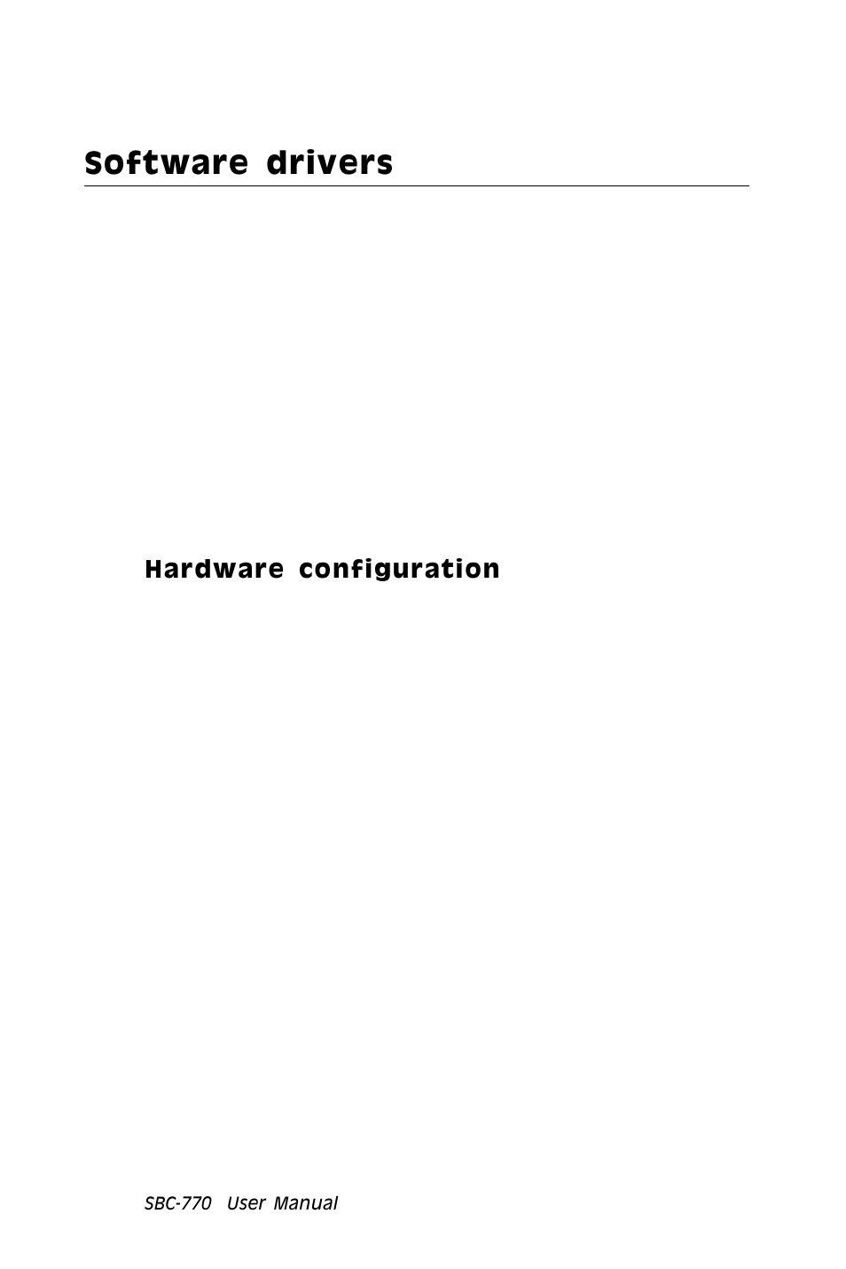 Software drivers | SBC comm AMD SBC-770 User Manual | Page 93 / 111