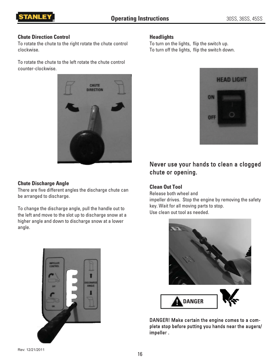 Operating instructions | Stanley Black & Decker 45SS User Manual | Page 21 / 34