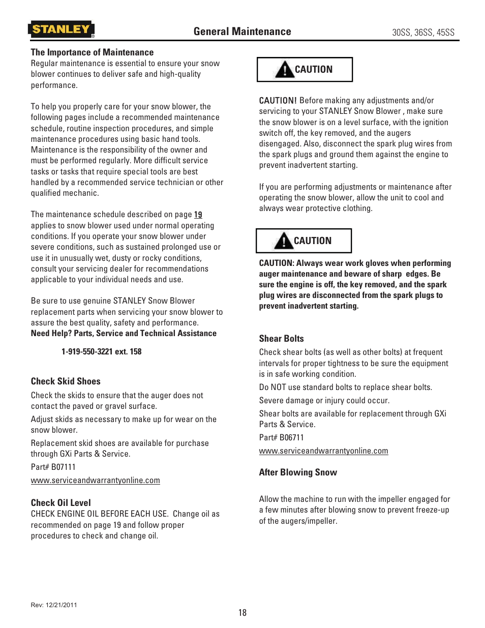 General maintenance | Stanley Black & Decker 45SS User Manual | Page 23 / 34