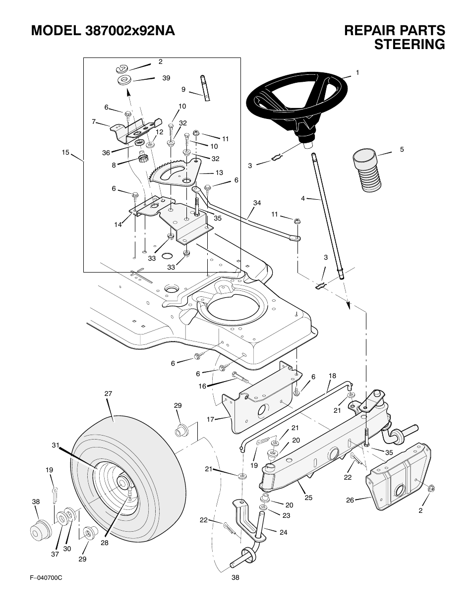 Steering | Stanley Black & Decker 387002x92NA User Manual | Page 38 / 52