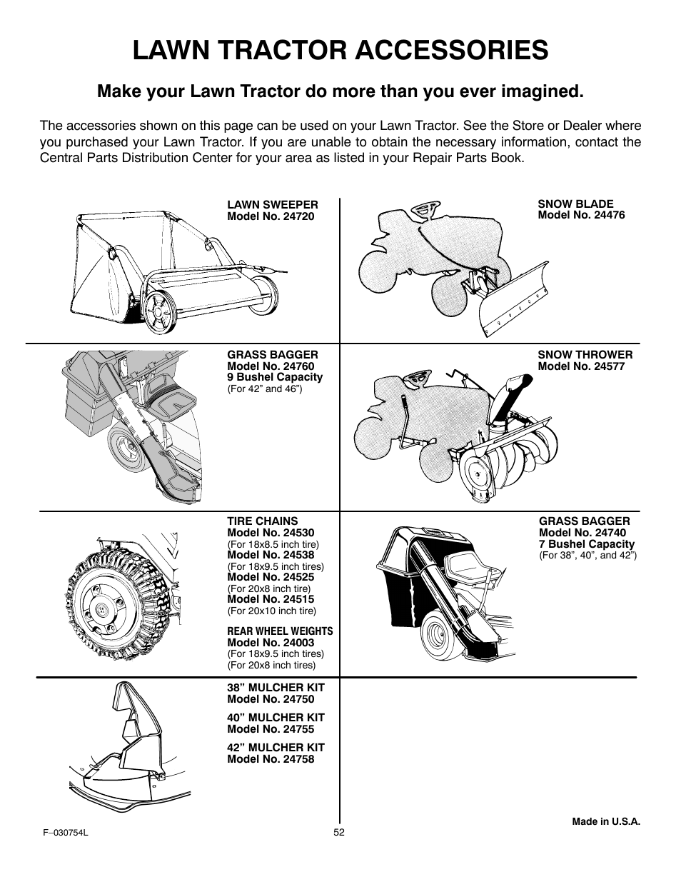 Lawn tractor accessories | Stanley Black & Decker 387002x92NA User Manual | Page 52 / 52