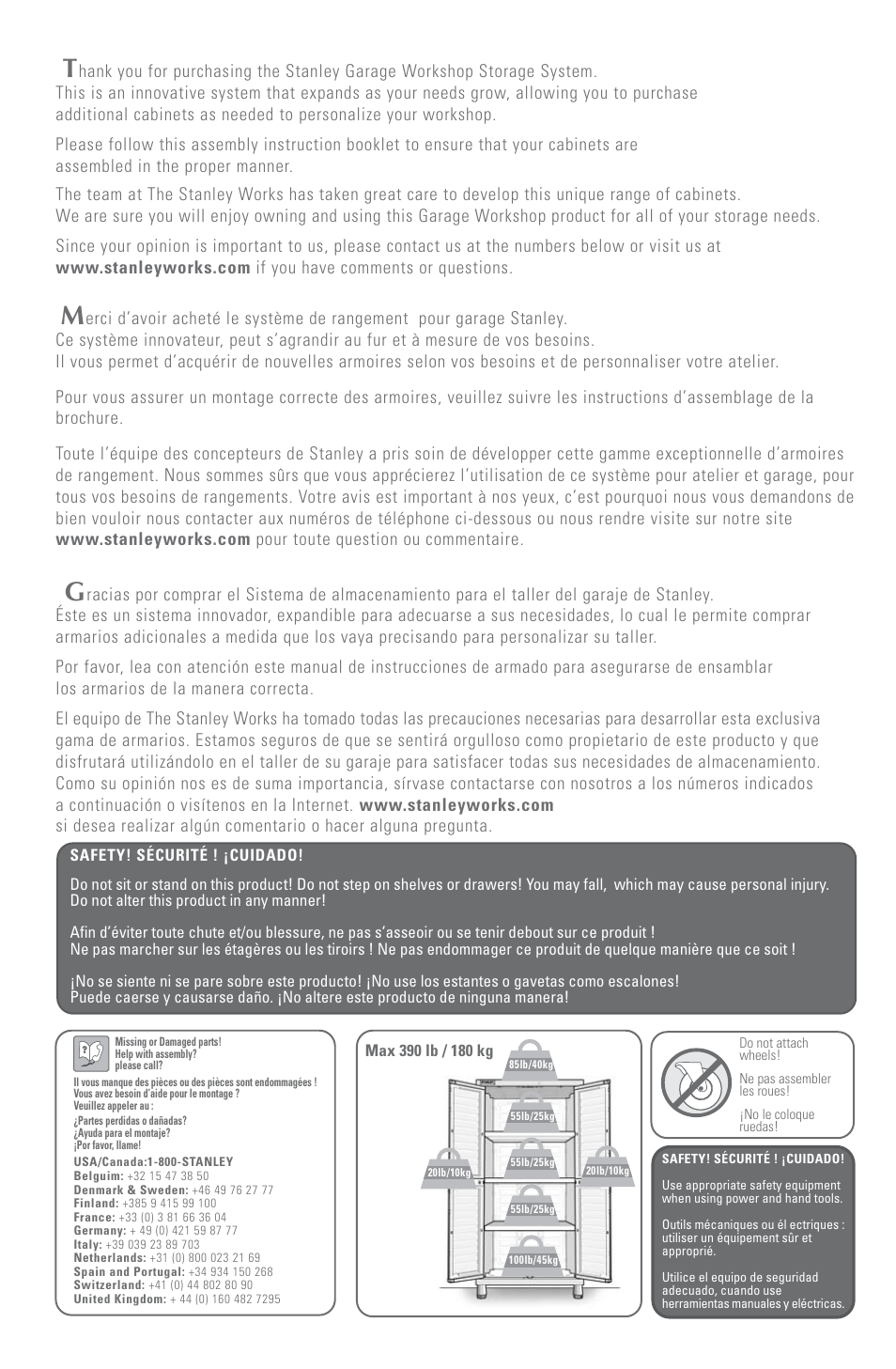 Stanley Black & Decker Stanley Garage Workshop T3 User Manual | Page 2 / 16