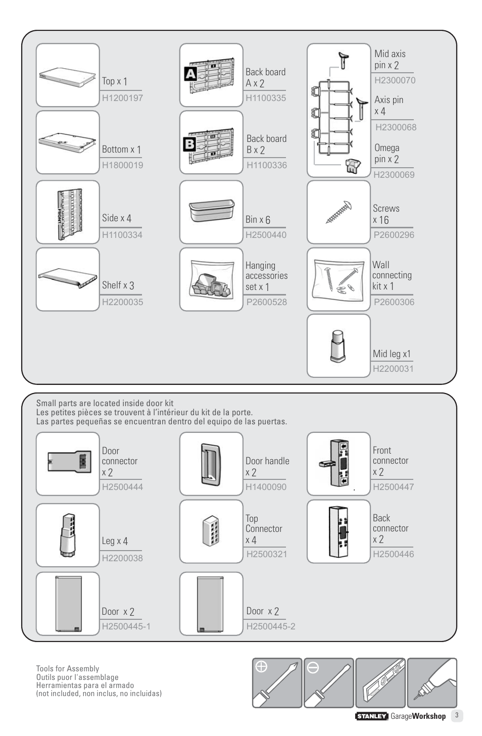 Stanley Black & Decker Stanley Garage Workshop T3 User Manual | Page 3 / 16