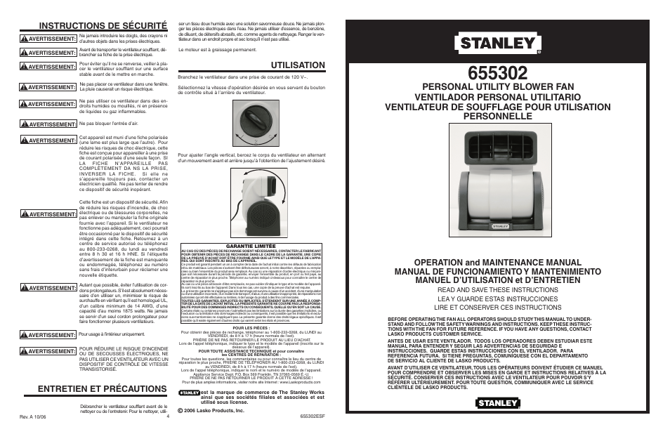 Stanley Black & Decker 655302 User Manual | 2 pages