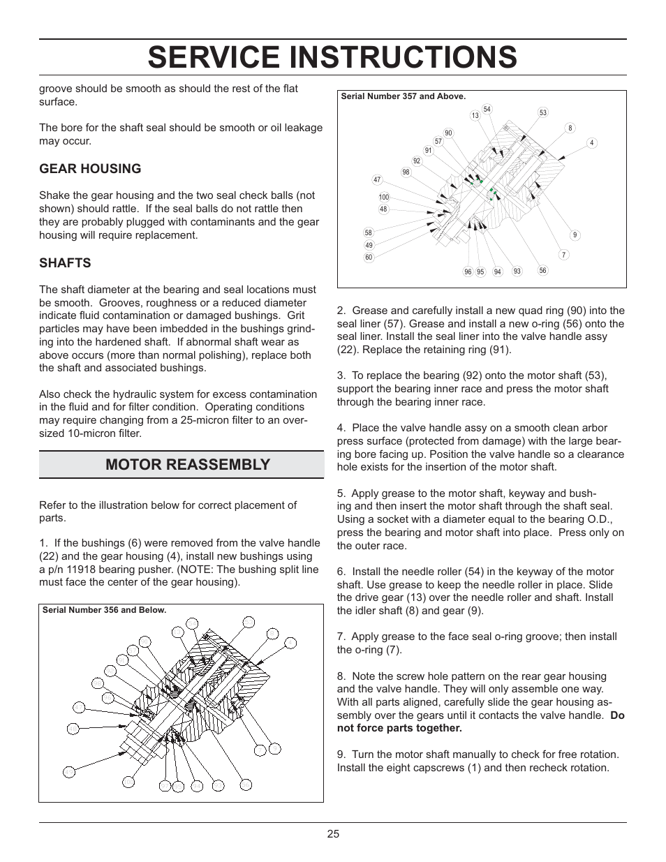 Service instructions, Motor reassembly, Gear housing | Shafts | Stanley Black & Decker DS06 User Manual | Page 25 / 33