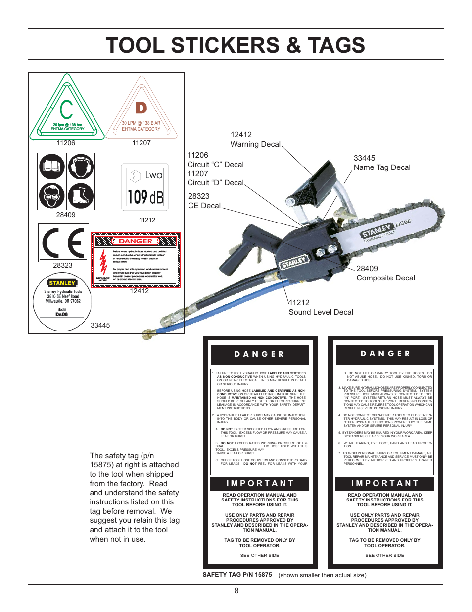 Tool stickers & tags | Stanley Black & Decker DS06 User Manual | Page 8 / 33