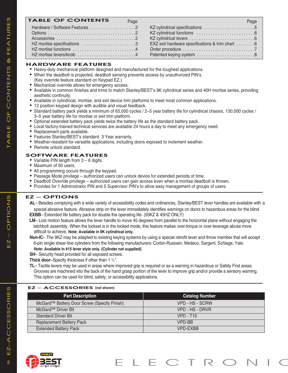 Stanley Black & Decker KEYPAD EZ LOCKS User Manual | Page 2 / 8