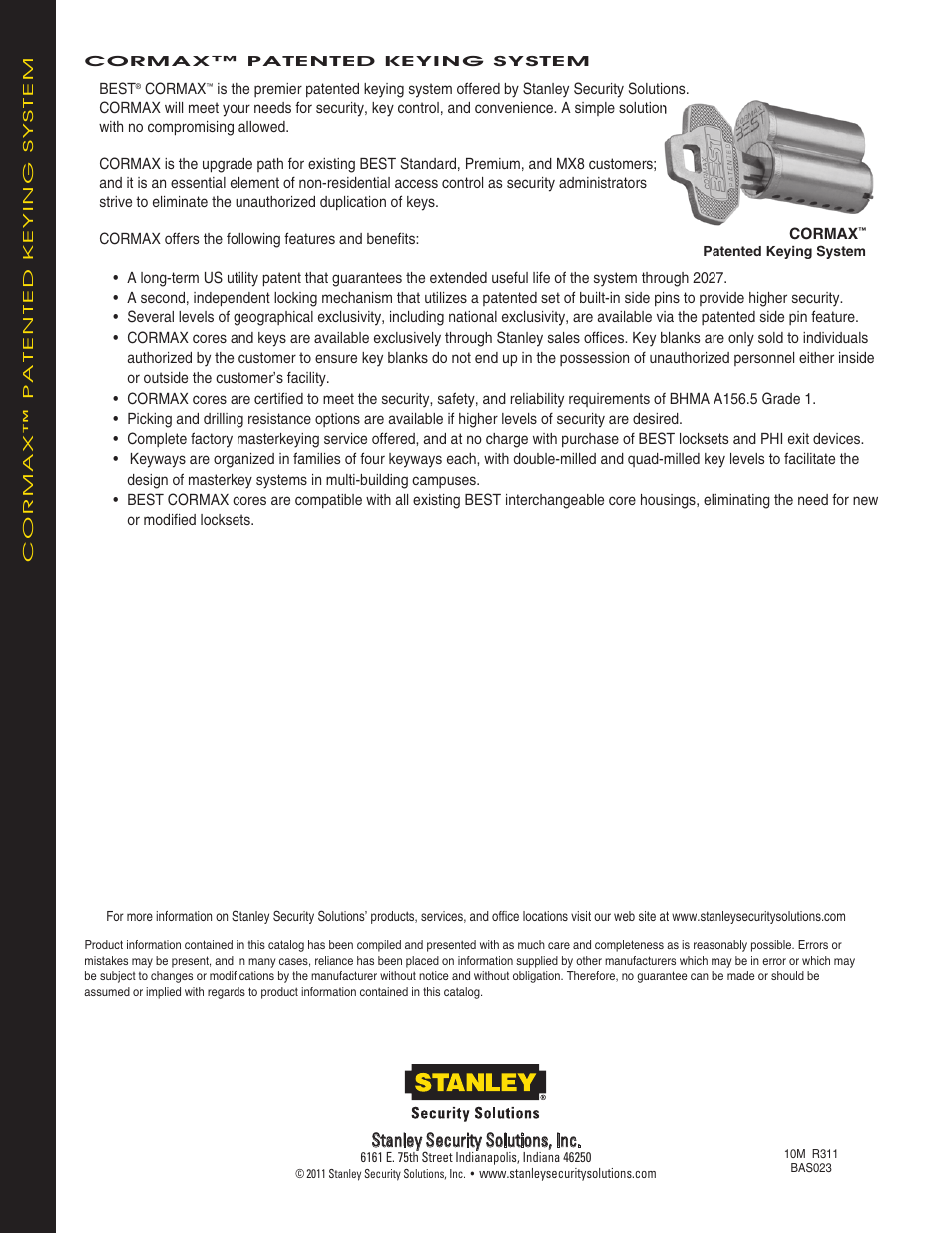 Stanley security solutions, inc | Stanley Black & Decker KEYPAD EZ LOCKS User Manual | Page 8 / 8