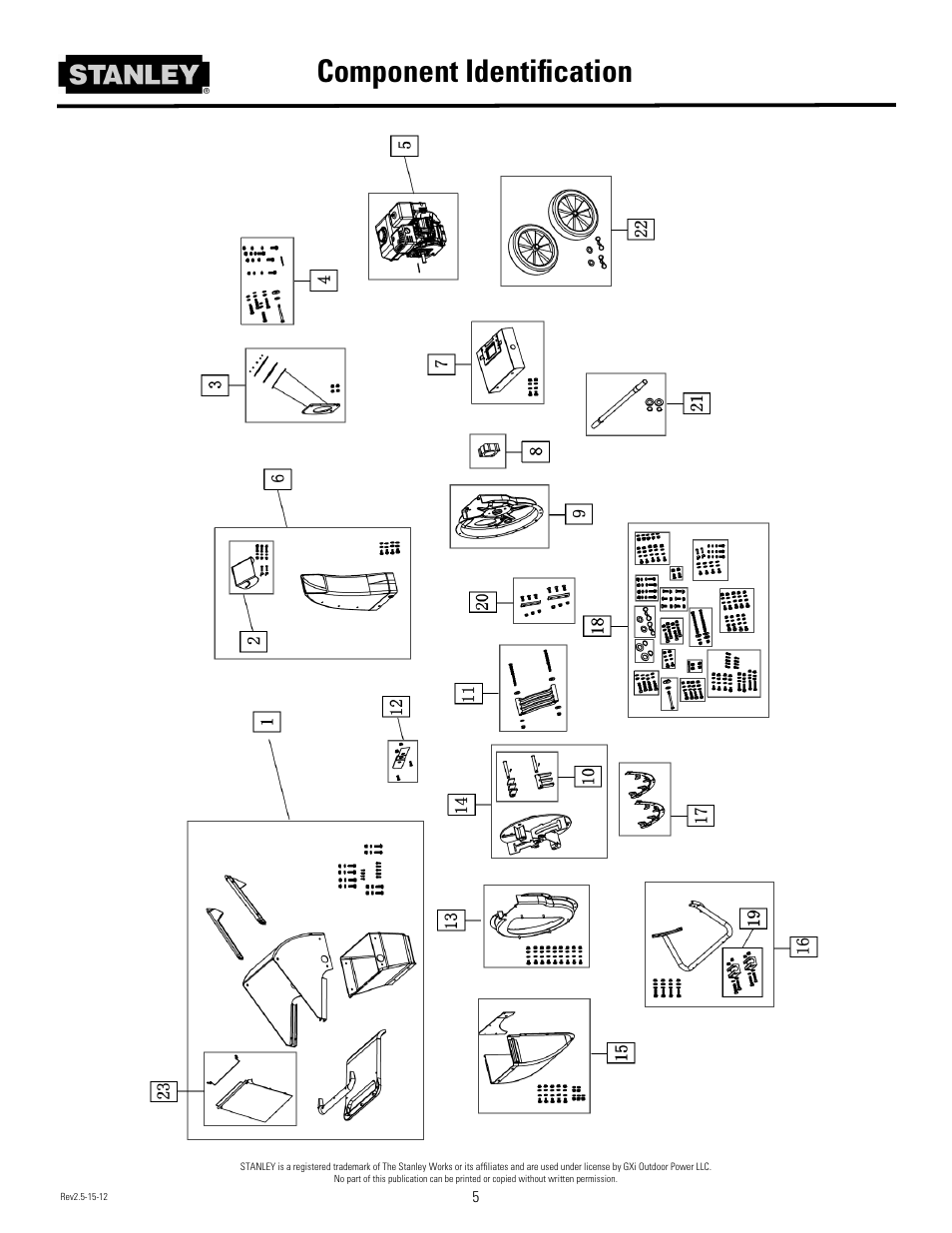 Component identiﬁcation | Stanley Black & Decker Stanley Chipper/Shredder With 2-Way Feed CH2 User Manual | Page 8 / 20