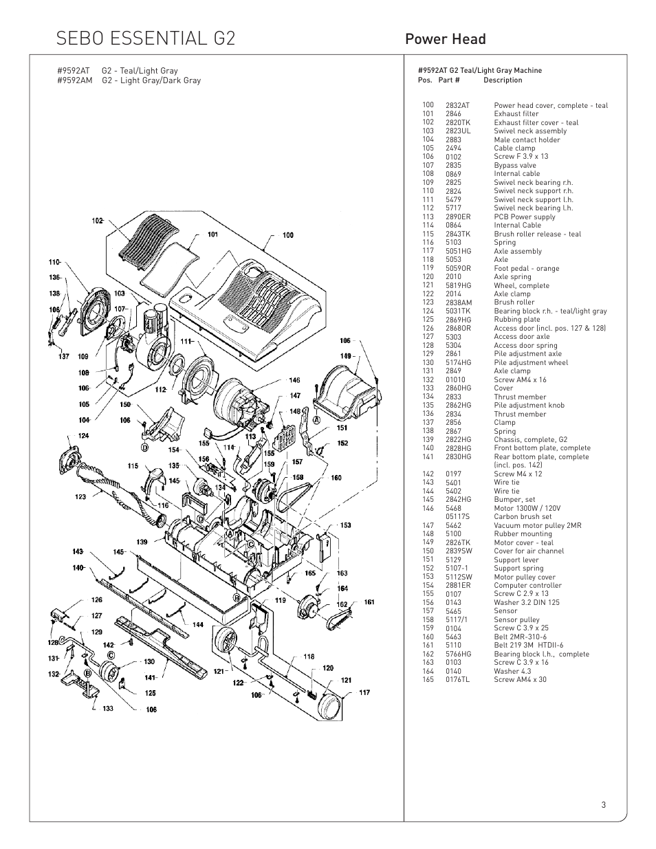 Sebo essential g2, Power head | Sebo G-SERIES User Manual | Page 13 / 14