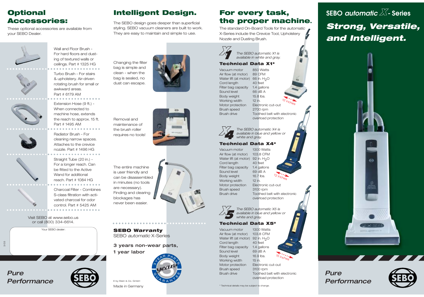 Sebo Automatic X Series User Manual | 2 pages