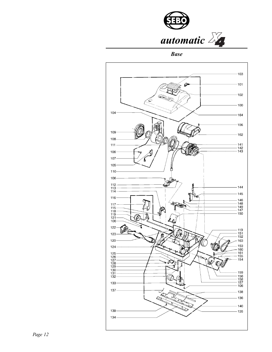 Sebo automatic, Base, Page 12 | Sebo Automatic X5 User Manual | Page 12 / 14