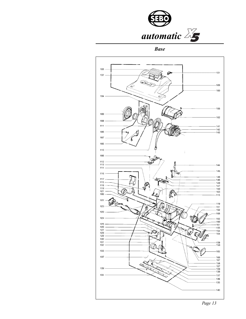 Sebo automatic, Base, Page 13 | Sebo Automatic X5 User Manual | Page 13 / 14