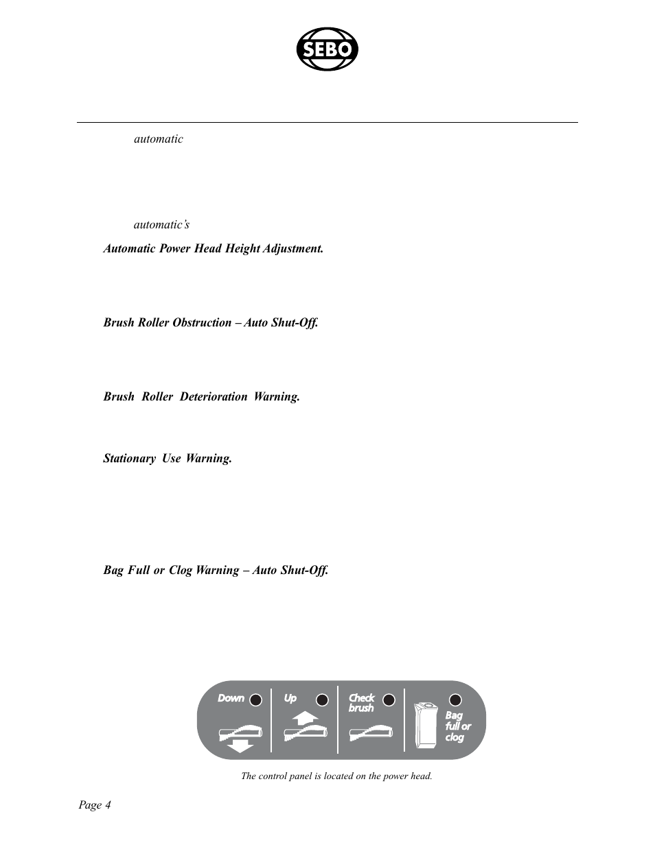 Special sebo product features | Sebo Automatic X5 User Manual | Page 4 / 14