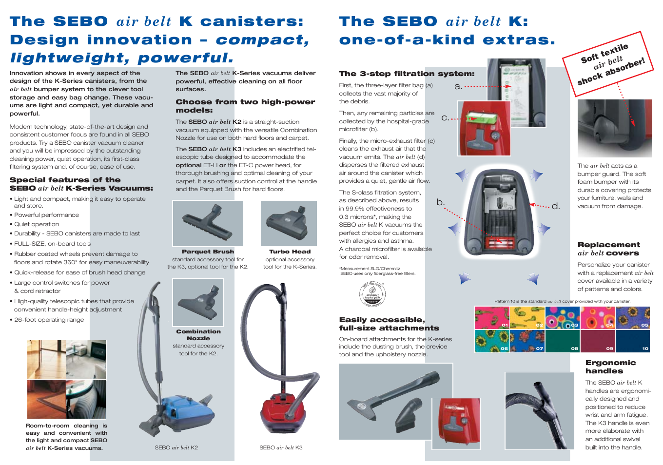 B. d | Sebo air belt K Series User Manual | Page 2 / 2