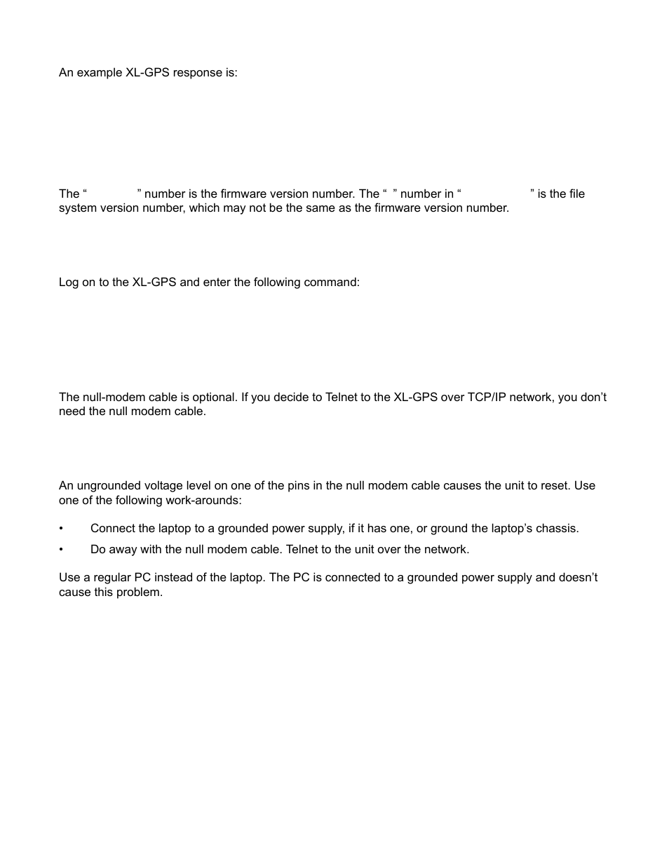 An example xl-gps response is, Number is the firmware version number. the, Number in | Proj rev, File system | Symmetricom XL-GPS User Manual | Page 133 / 162