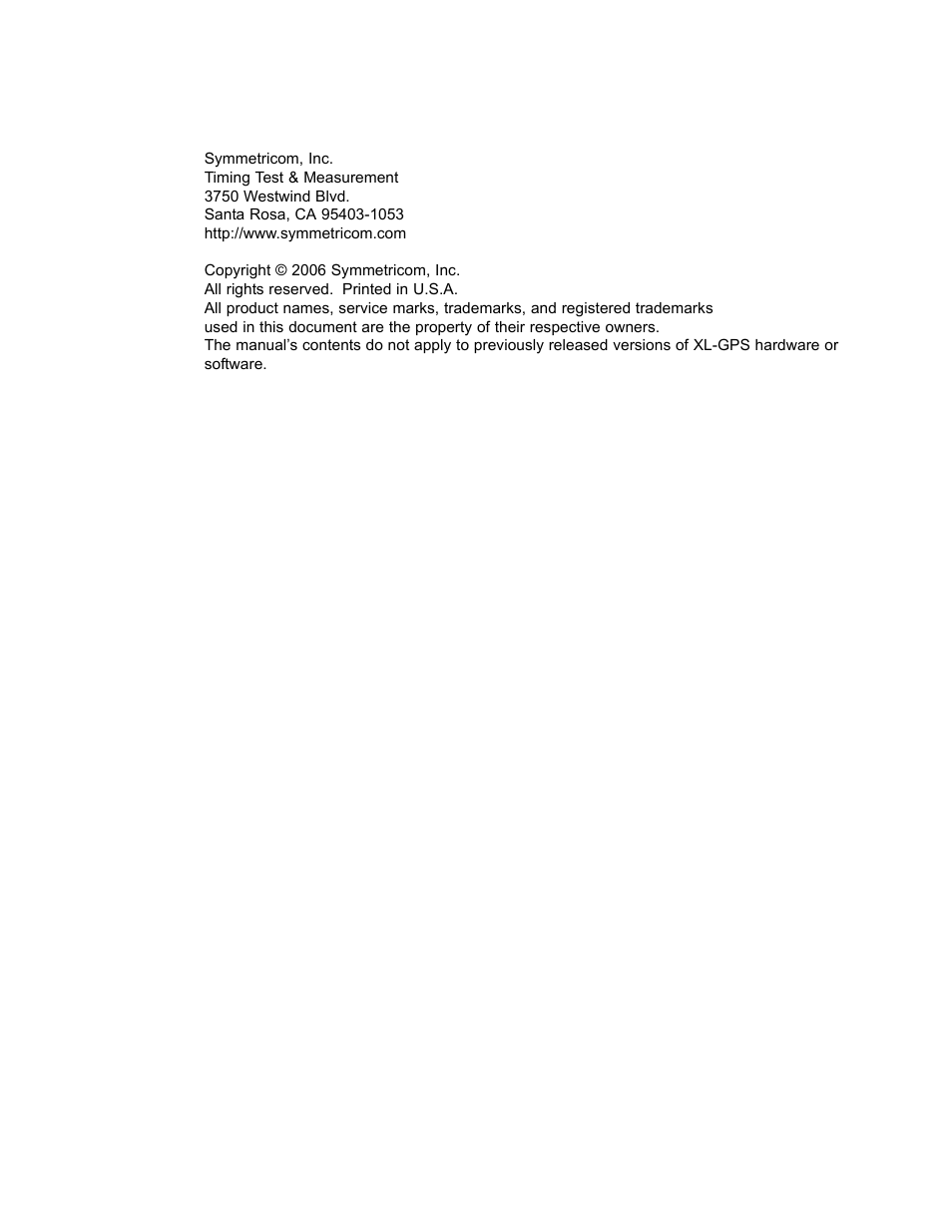 Notices | Symmetricom XL-GPS User Manual | Page 2 / 162