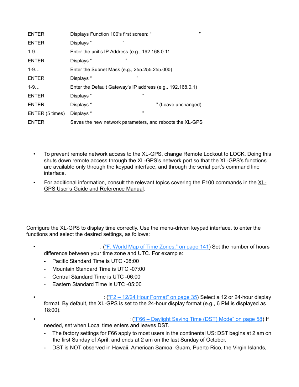 Configuring the time display | Symmetricom XL-GPS User Manual | Page 27 / 162