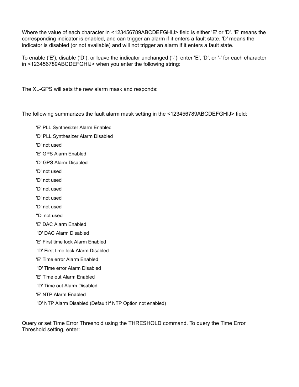 Ok<cr><lf | Symmetricom XL-GPS User Manual | Page 80 / 162